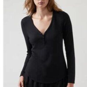 Athleta Wind Down Sleep Top in Black XL